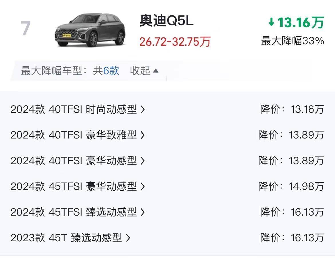 2025款奥迪Q5L配置曝光10月到店！现款至高优惠16万多该如何选(图6)