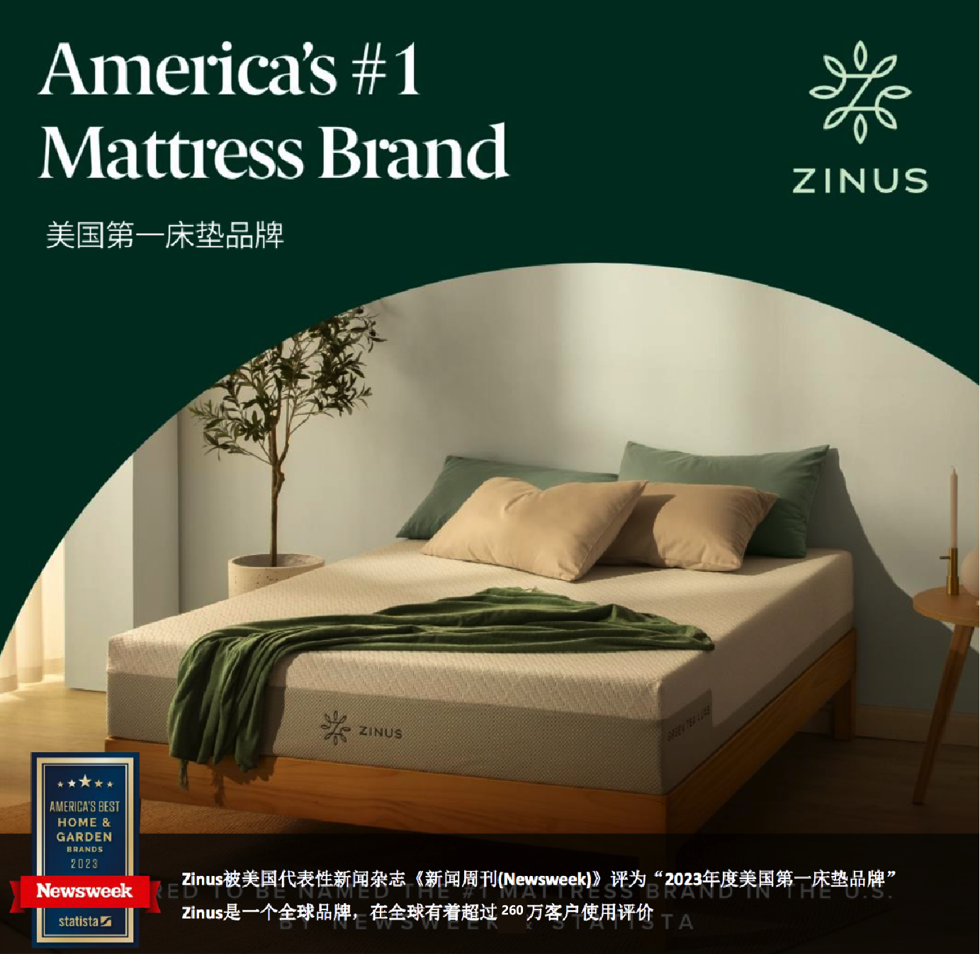 品质与价格完美平衡！ZINUS际诺思为高品质睡眠而来(图1)
